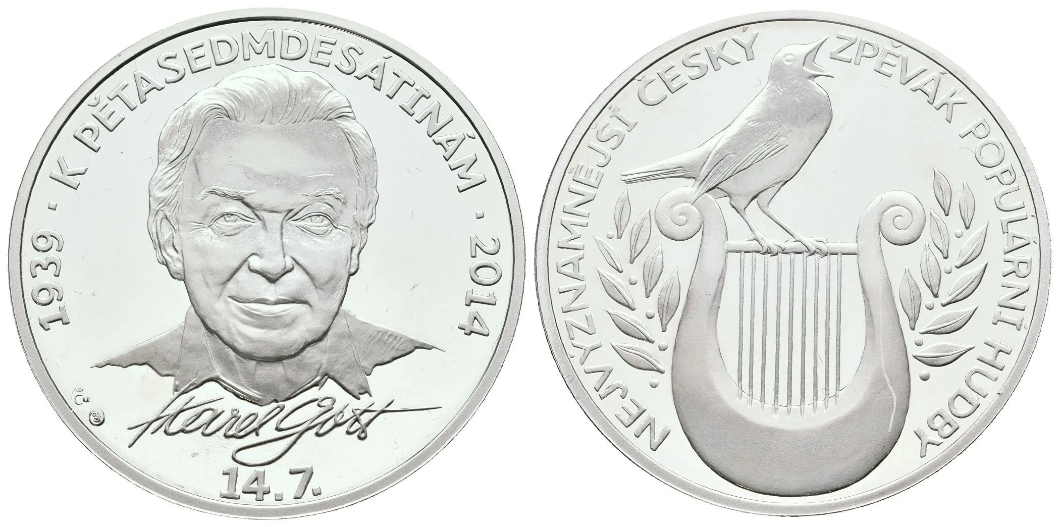 AR Medaile 2014 (Bejvl, Horák) - K 75. narozeninám Karla Gotta — 1