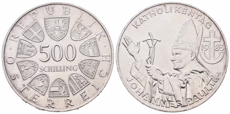 Rakousko, 500 Schilling 1983 - Katolický den