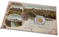 Zlatá mince Znojmo - dobová pohlednice - fotografie 3