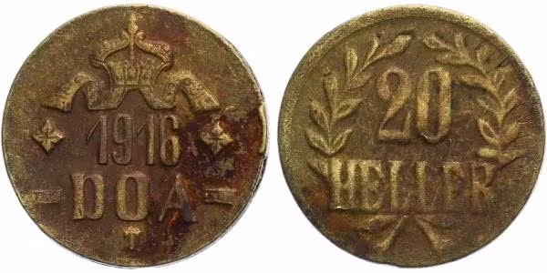 Německá východní Afrika, 20 Haléř 1916 T