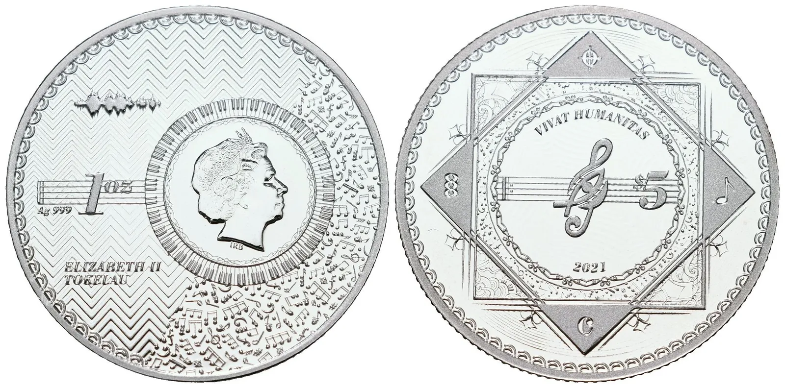 Tokelau, 5 Dollars 2021 - 1 Oz (Vivat Humanitas)