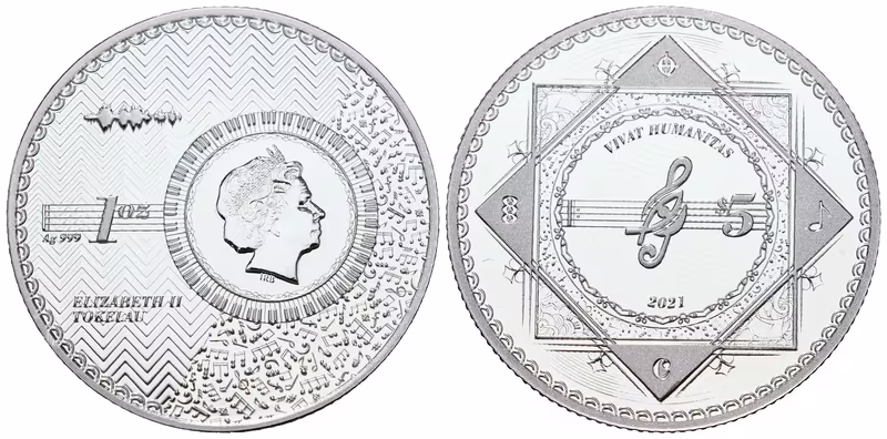 Tokelau, 5 Dollars 2021 - 1 Oz (Vivat Humanitas)