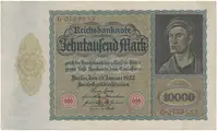 Německo, 10.000 Mark 1922, velký formát, Ro.68a