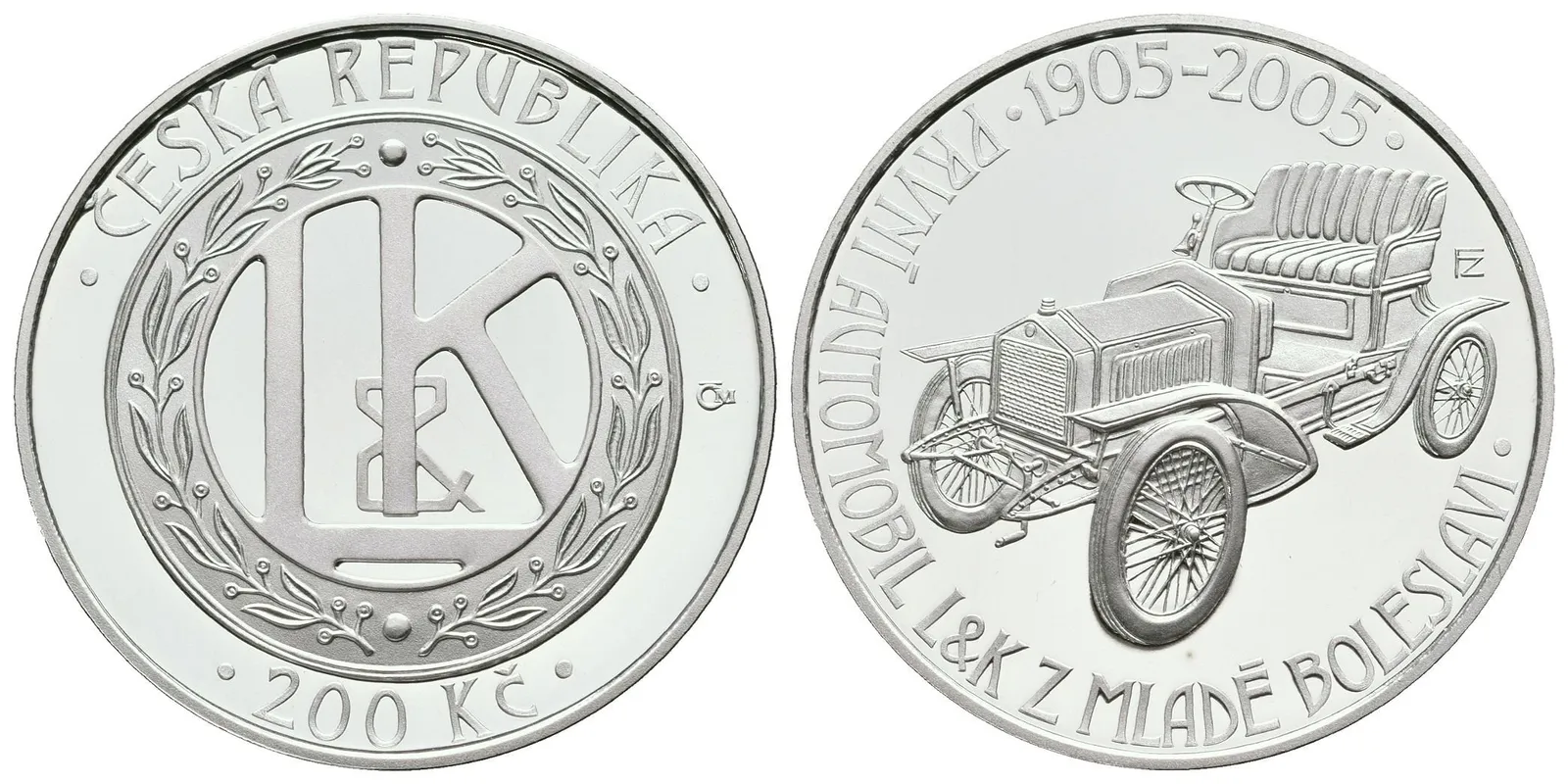 200 Kč 2005 - Automobil Laurin a Klement, etue, bez certifikátu — 1