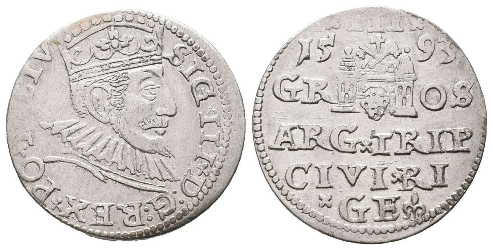 Polsko, III Groš 1593, Riga