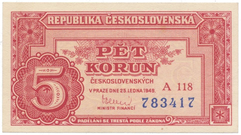 5 Koruna 1949, Hej.83a3