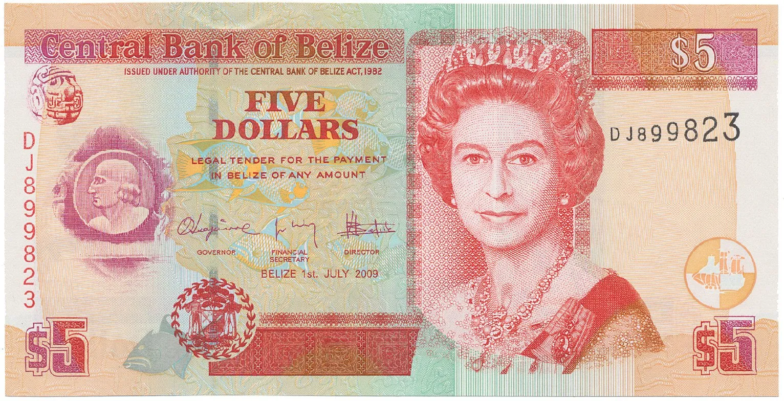 Belize, 5 Dollars 2009, P.67d
