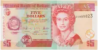 Belize, 5 Dollars 2009, P.67d