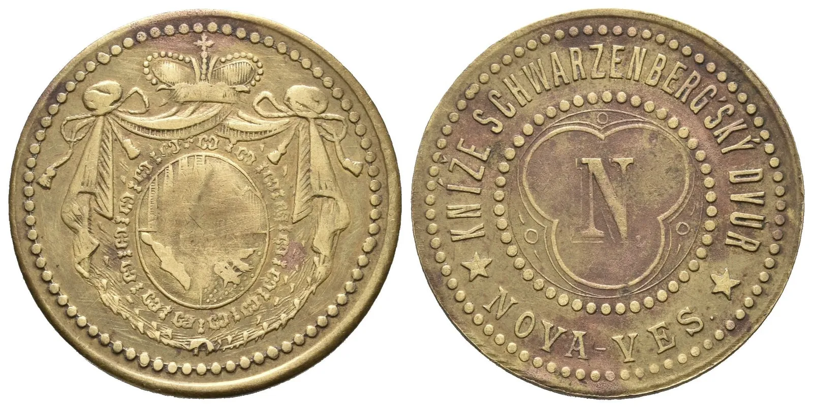 Nová Ves - Schwarzenberské panství - Známka. Ms 25,5 mm — 1