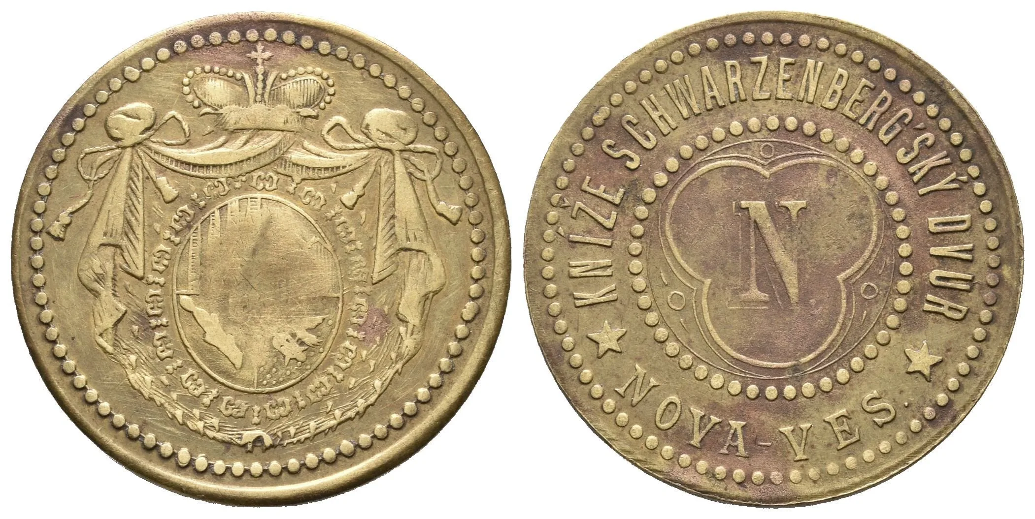 Nová Ves - Schwarzenberské panství - Známka. Ms 25,5 mm — 1