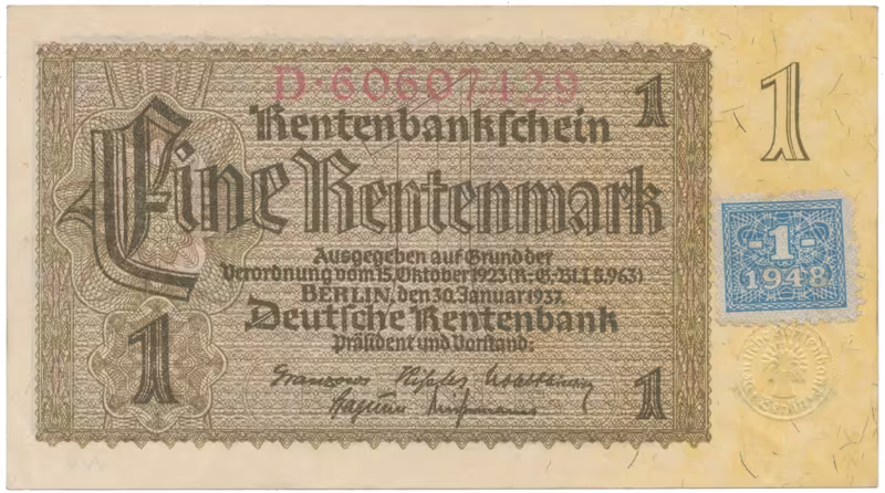 Německo - NDR, 1 DM 1948, kolkovaná, říšský 8-m číslovač, Ros.330b