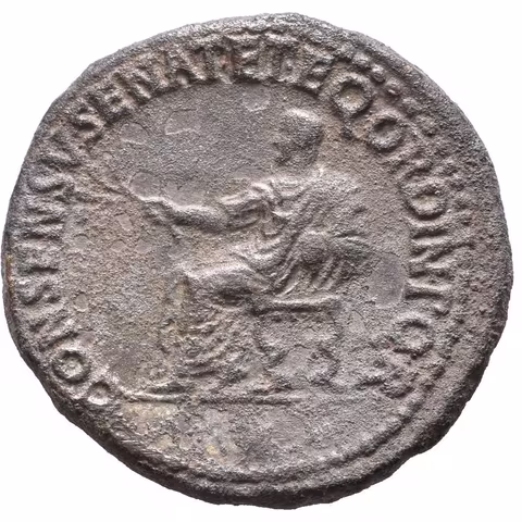Dupondius, 37 - 41, DIVVS AVGVSTVS S C, hlava Augusta zleva / CONSENSV SENAT ET EQ
