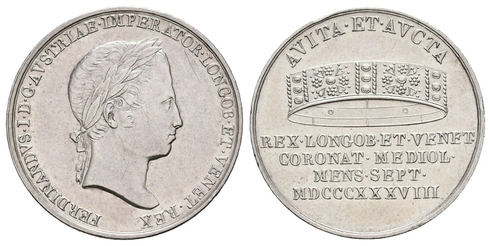AR Velký žeton 1838 - Ke korunovaci na lombardsko-benátského krále 6. 9. 1838 — 1