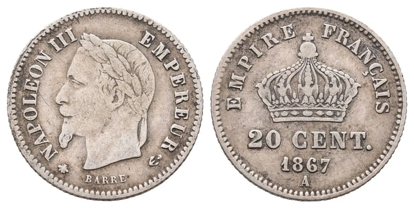 Francie, 20 Centime 1867 A