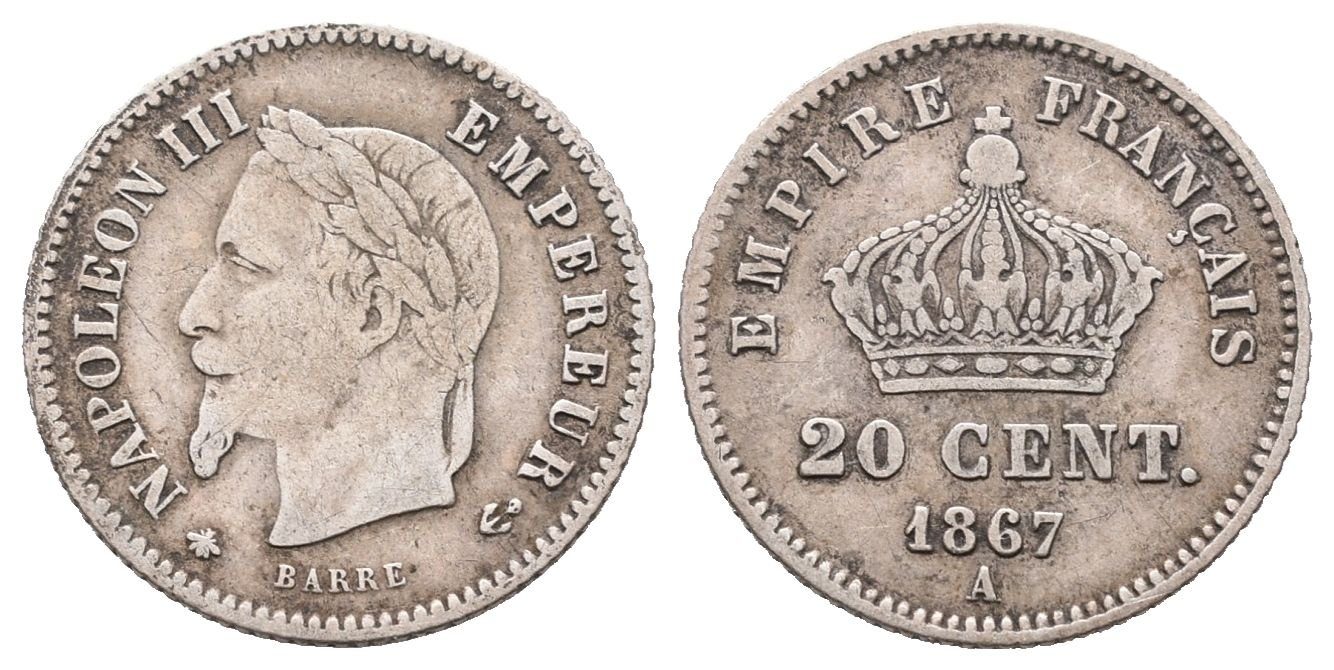Francie, 20 Centime 1867 A