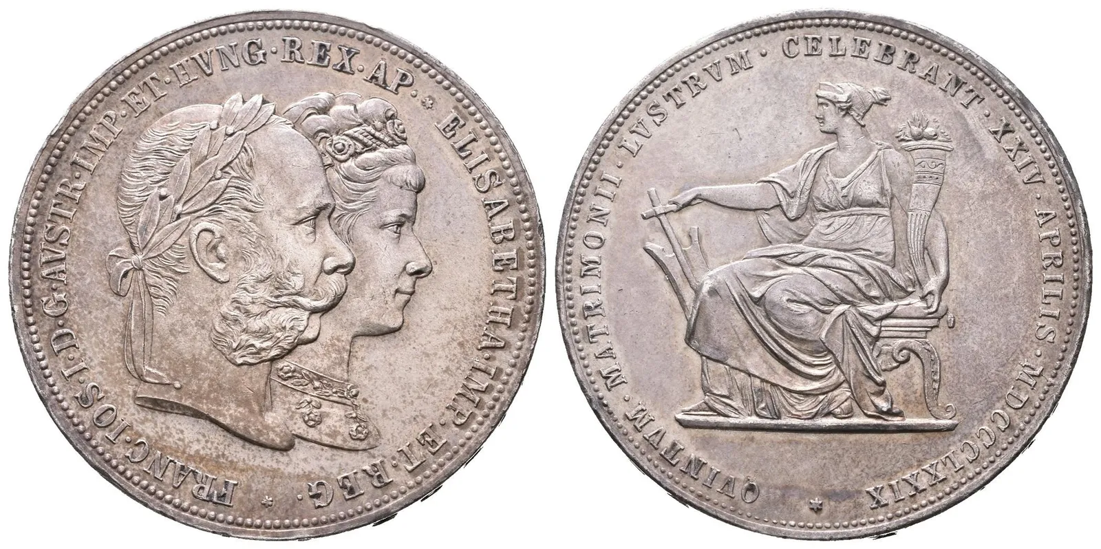2 Zlatník 1879 - Stříbrná svatba, velmi pěkná zachovalost, — 1