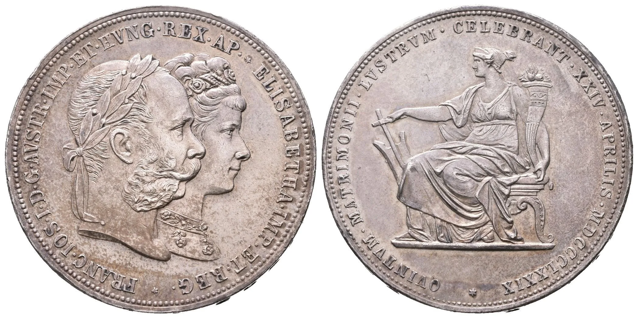 2 Zlatník 1879 - Stříbrná svatba, velmi pěkná zachovalost, — 1