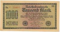 Německo, 1000 Mark 1922, vod. Dornen, Ro.75d