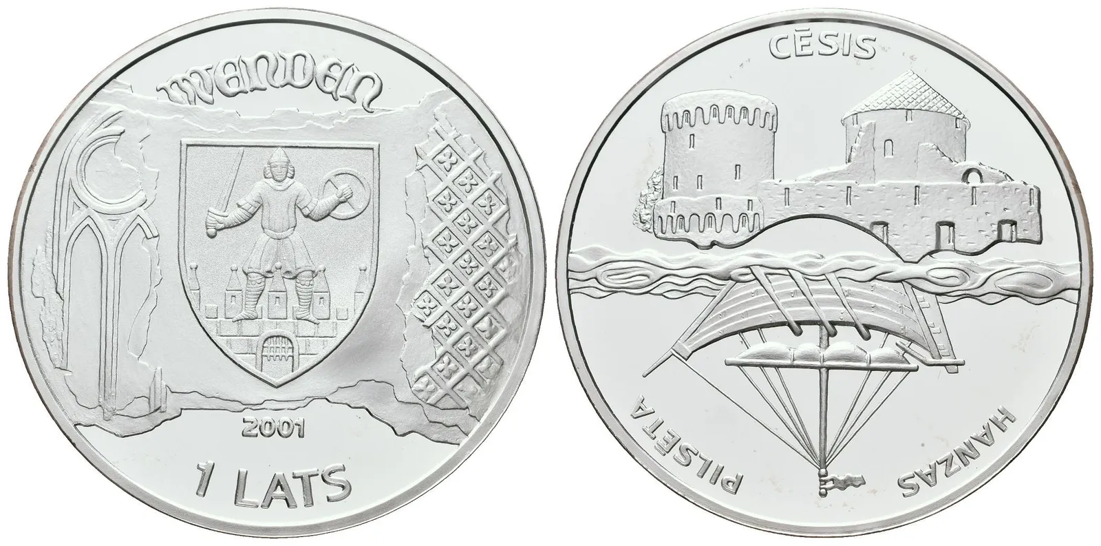 1 Lats 2001 - Cesis, KM.49, PROOF, kapsle — 1