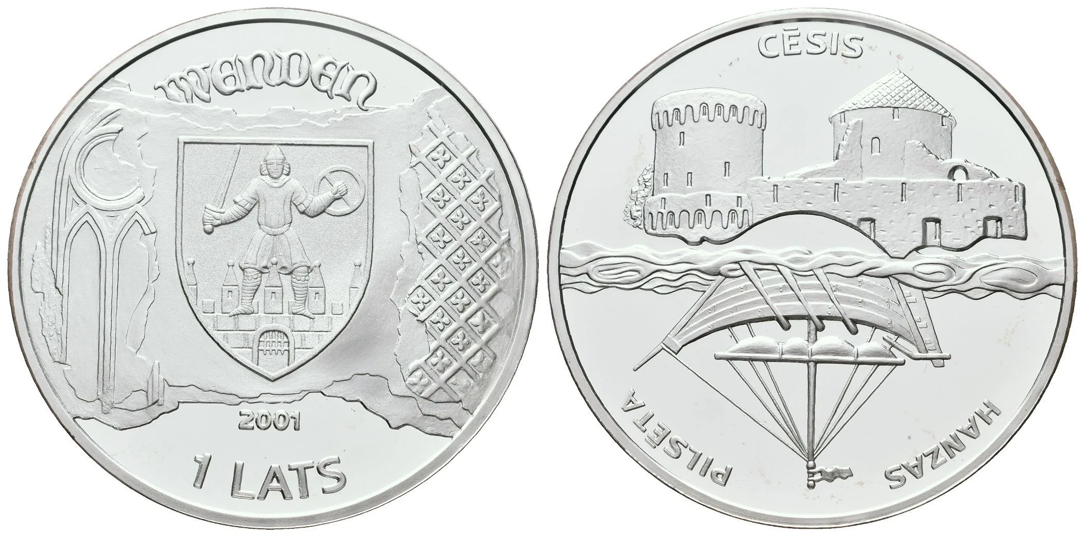 1 Lats 2001 - Cesis, KM.49, PROOF, kapsle — 1