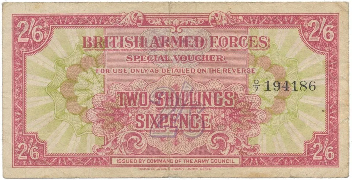 Velká Británie, 2 Shillings 6 Pence (1946), BAF - vojenské vydání, P.M12a