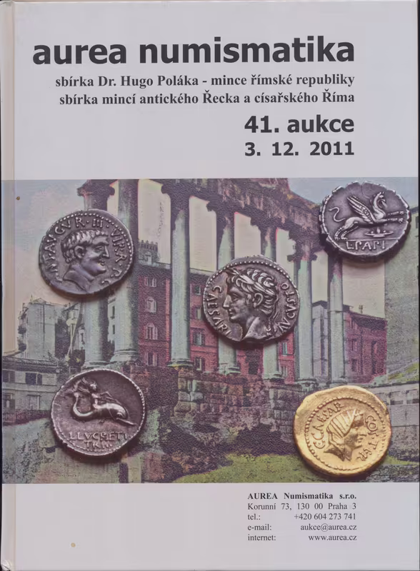 41. Aukce - sbírka Dr. Hugo Poláka - mince římské republiky • sbírka mincí antického Řecka a císařského Říma