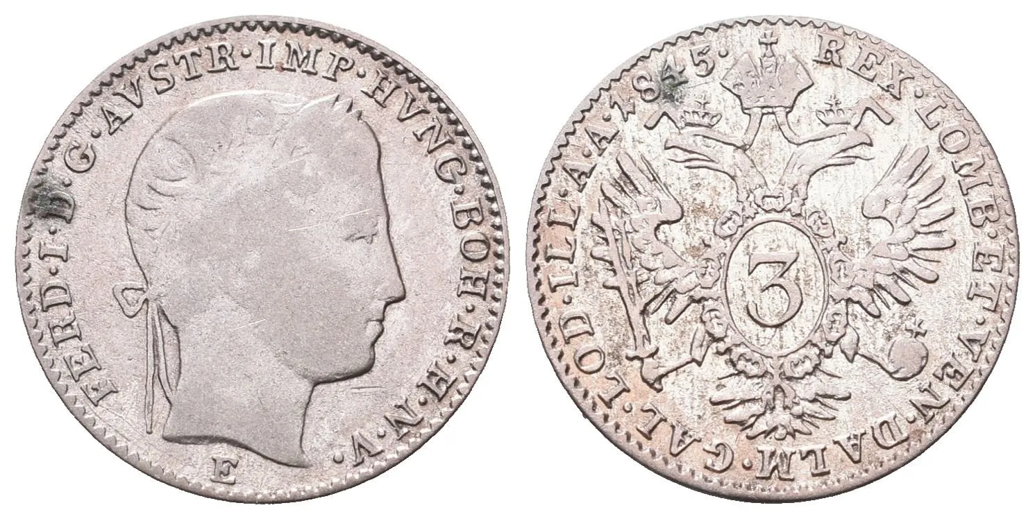 Ferdinand V., 3 Krejcar 1845 E, Karlovský Bělehrad
