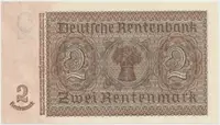 Německo, 2 Rentenmark 1937, říšský 8-místný číslovač, Hej.D12b - fotografie 2