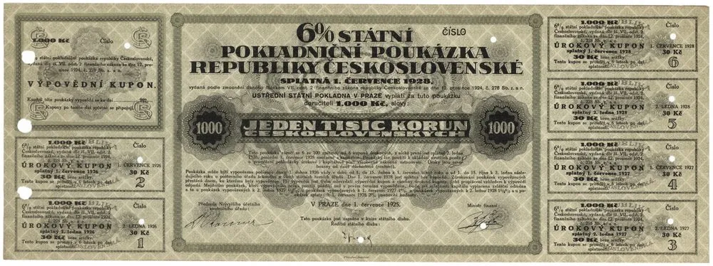 Státní pokladniční poukázky, 1919 - 1939 — 1