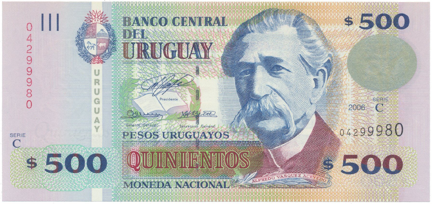 Uruguay, 500 Pesos Uruguayos 2006, P.90a
