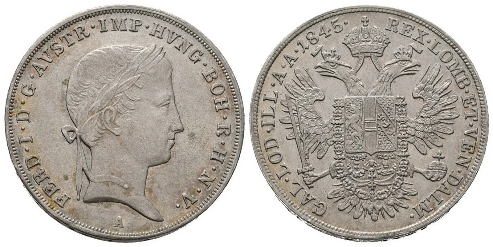 Ferdinand V., 1/2 Tolar 1845 A, Vídeň