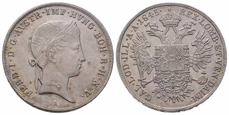 Ferdinand V., 1/2 Tolar 1845 A, Vídeň