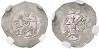 Denár, Cach 571, nedor. opisy jinak krásná zachovalost, certifikace NGC, hodnocení MS 62 — 1