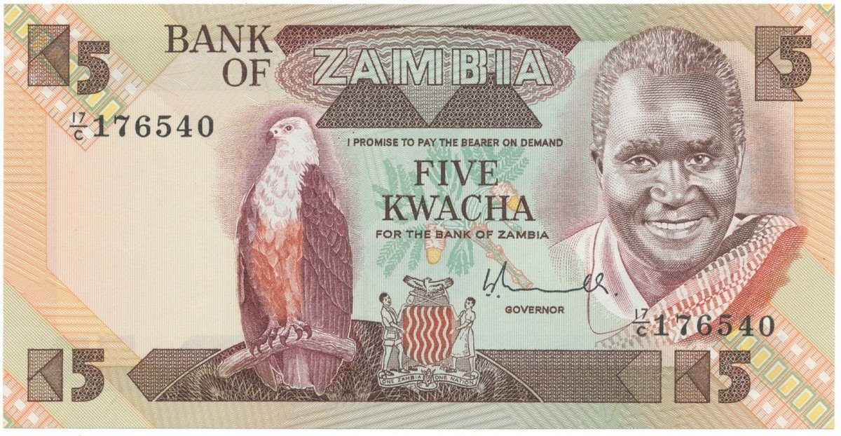 Zambie, 5 Kwacha (1980~1981), P.25a