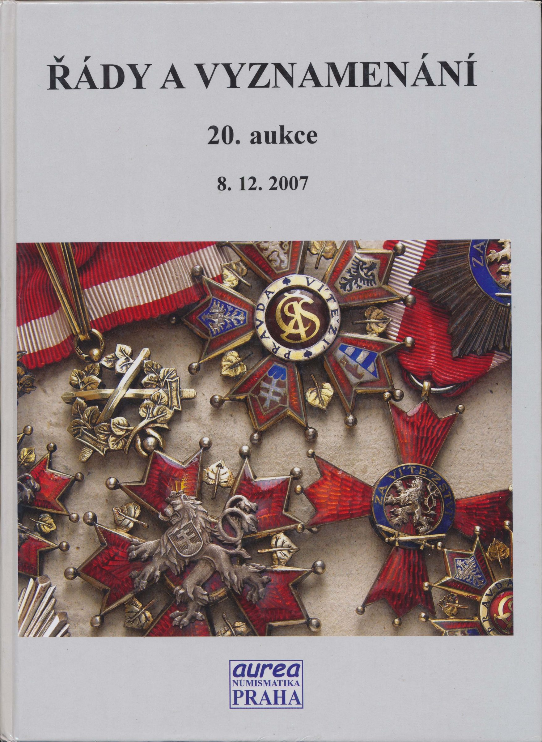 20. Aukce - řády a vyznamenání