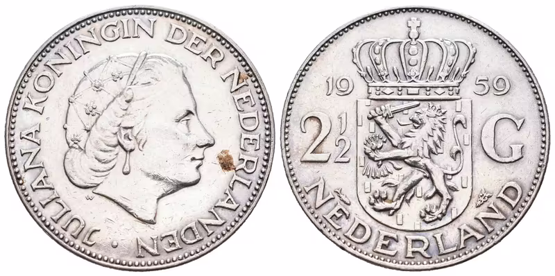 Nizozemí, 2,5 Gulden 1959 - Juliana