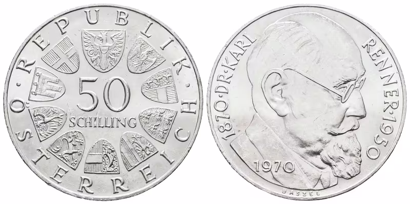 Rakousko, 50 Schilling 1970 - Renner