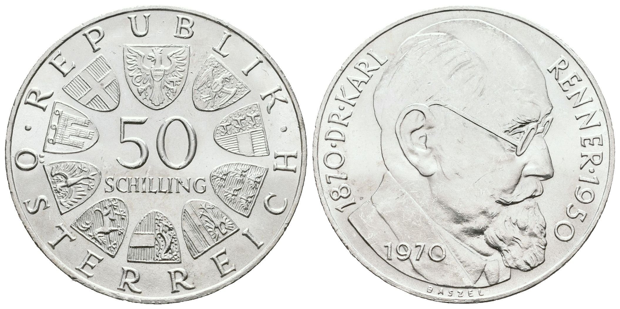 Rakousko, 50 Schilling 1970 - Renner