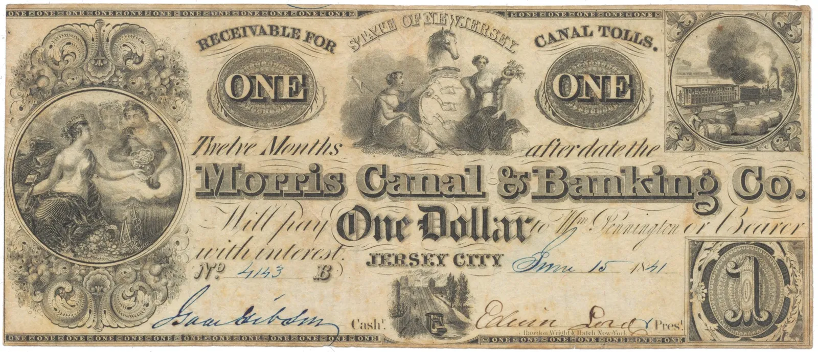 USA - New Jersey, 1 Dollar 1841