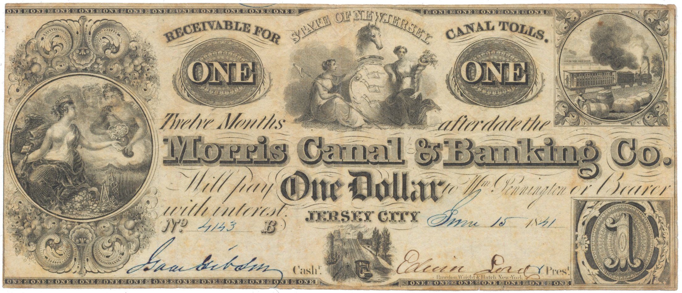 USA - New Jersey, 1 Dollar 1841