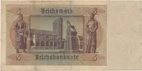 Německo, 5 Reichsmark 1942, 8-místný čísl., vodotisk s převrácenou "5", Hej.D1b1 - fotografie 2