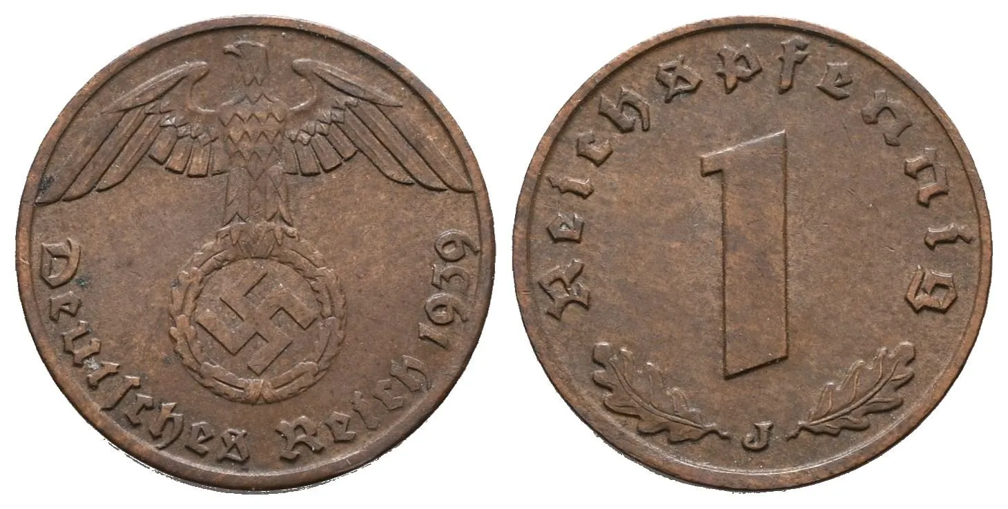 III. říše, 1 Pfennig 1939 J