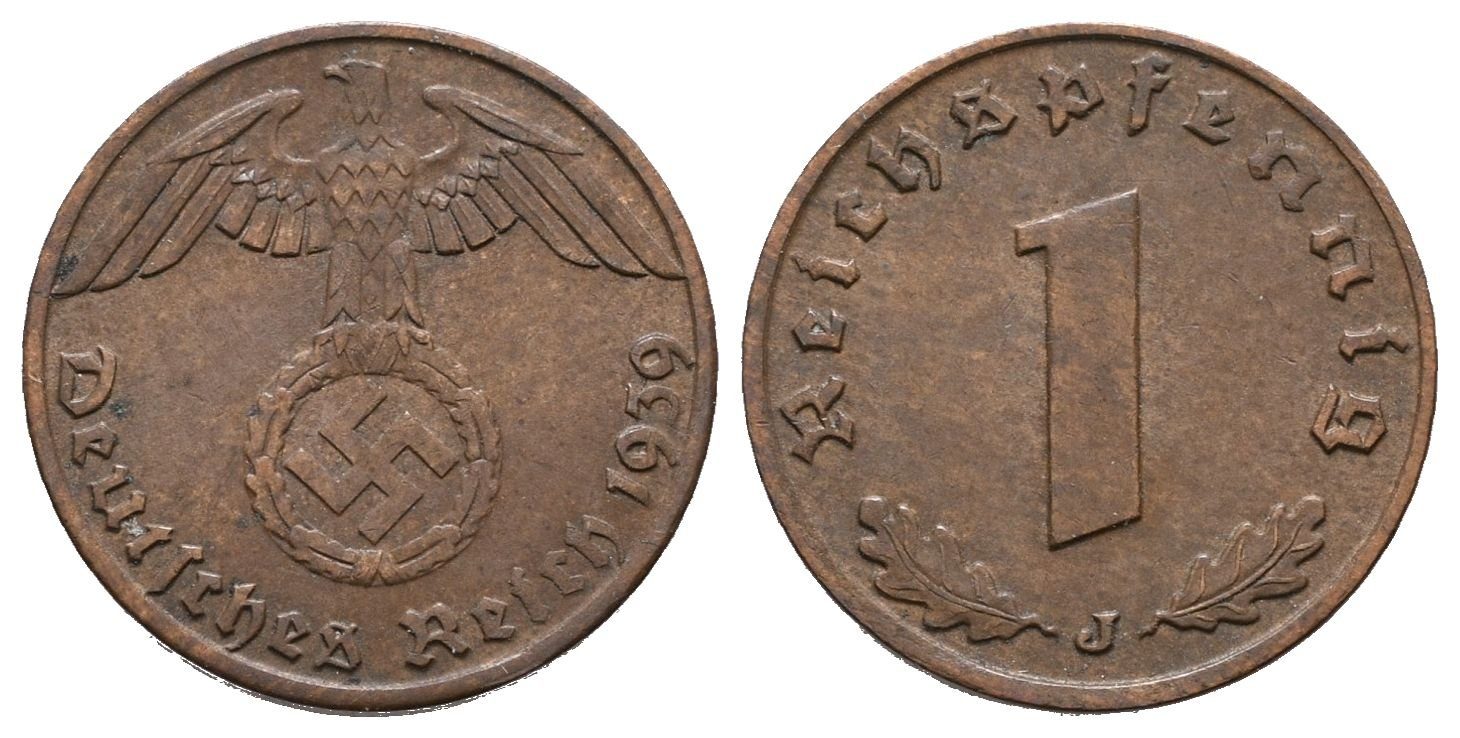 III. říše, 1 Pfennig 1939 J
