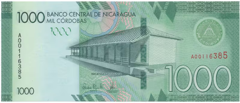 Nikaragua, 1000 Cordobas 2014, plastová, P.215
