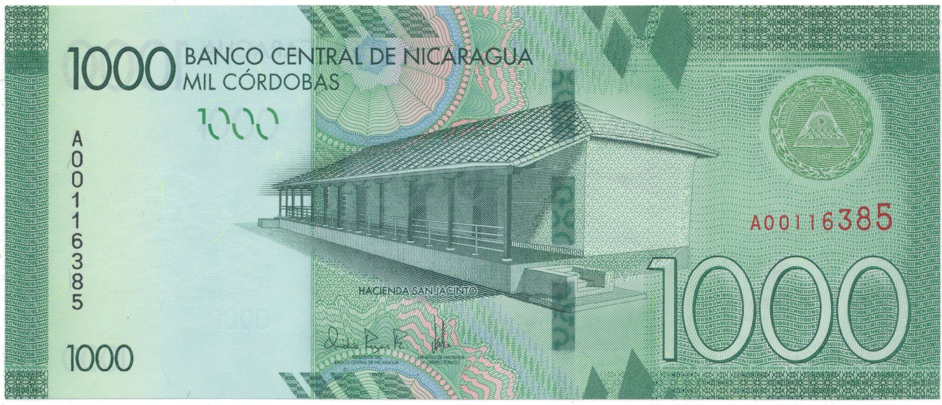 Nikaragua, 1000 Cordobas 2014, plastová, P.215