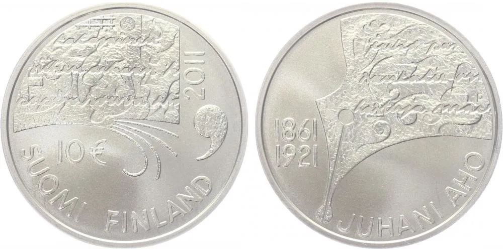 10 Euro 2011 - 15. výročí 1. finského spisovatele Juhani Aho