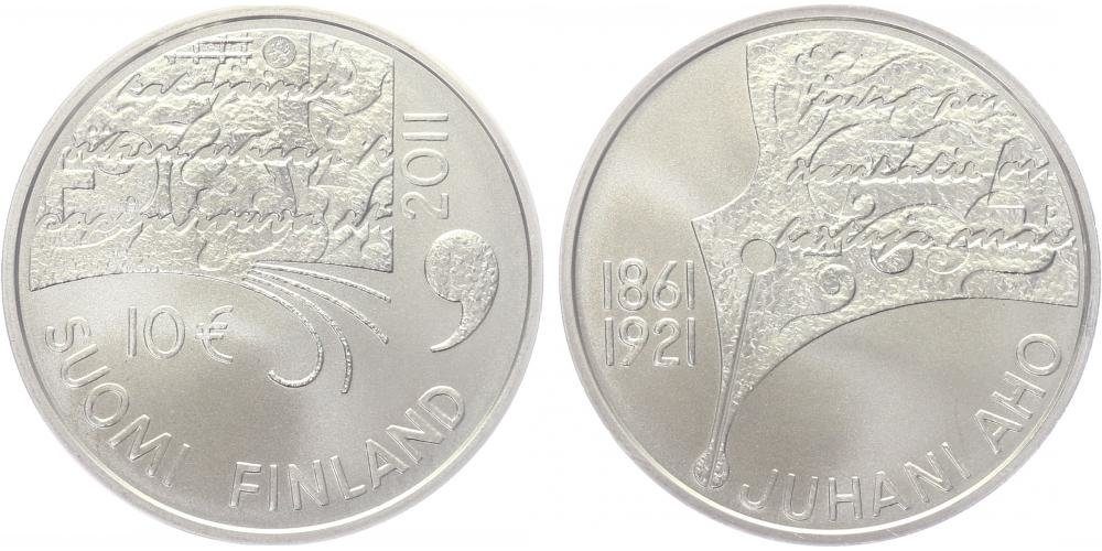 10 Euro 2011 - 15. výročí 1. finského spisovatele Juhani Aho