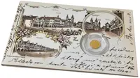 Zlatá mince Telč - dobová pohlednice - fotografie 3