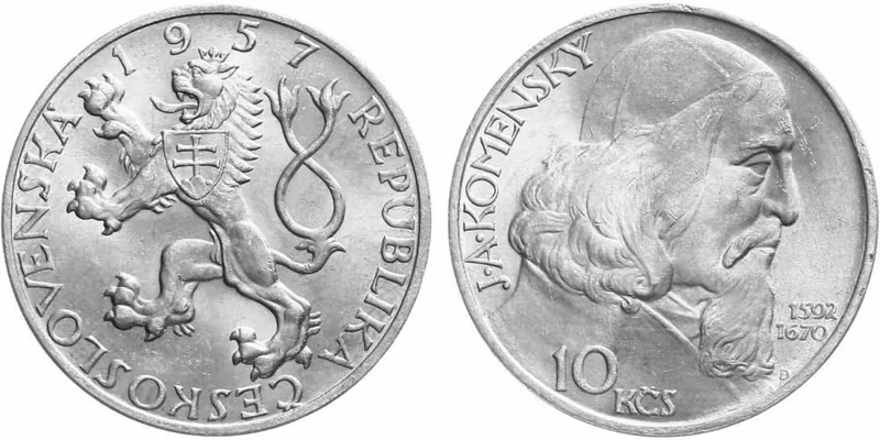 10 Kčs 1957 - Jan Ámos Komenský