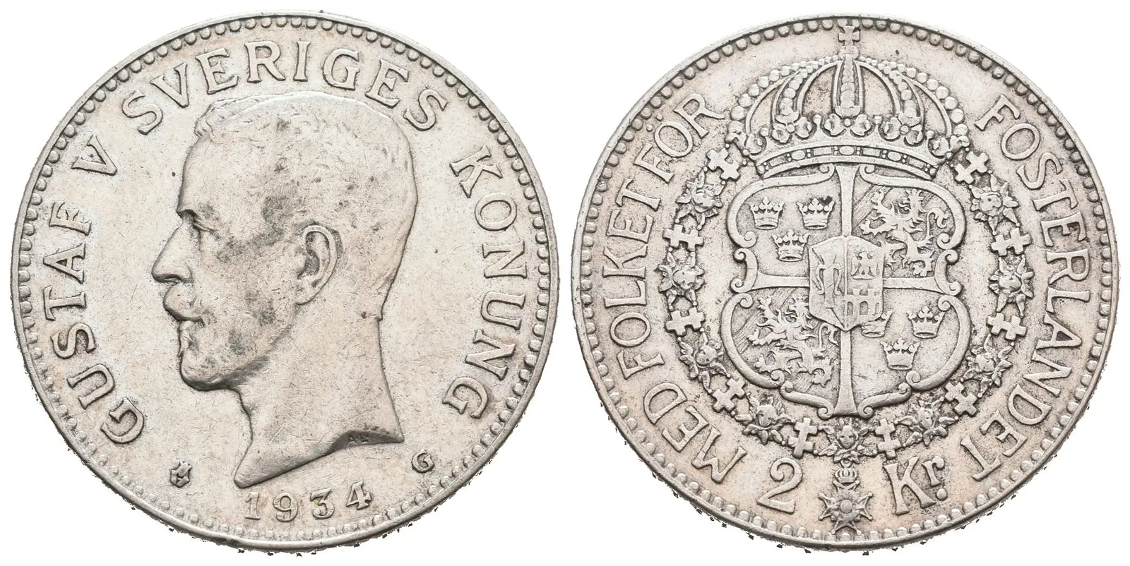 Švédsko, 2 Koruna 1934